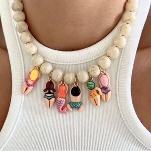 Beach Babes Beaded Charm Necklace